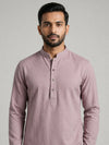 Onion Pink Rayon Plain Self Jaquard Kurta Set for Casual Wear