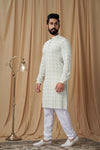 Pista Green Georgette Embroidered Kurta Pyjama