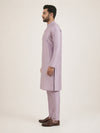 Lavender Art Silk Plain Kurta Set Festive Wear