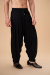 Black Georgette Semi-Afghani Plain Bottom