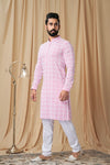 Pink Georgette Embroidered Kurta Pyjama