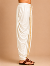 Light Fawn Art Silk Zari Border Dhoti with Dupatta Festive Wear