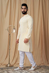 Lemon Yellow Georgette Embroidered Kurta Pyjama