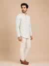 White Cotton Printed Short Kurta