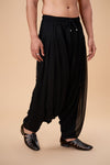 Black Georgette Afghani Plain Bottom