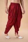 Maroon Cotton Peshawari Plain Bottom