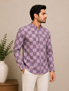 Onion Pink Cotton Printed Short Kurta