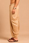 Gold Art Silk Zari Border Dhoti with Dupatta Festive Wear