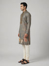 Mehendi   Art Silk  Foil Printed Kurta Set Festive Wear