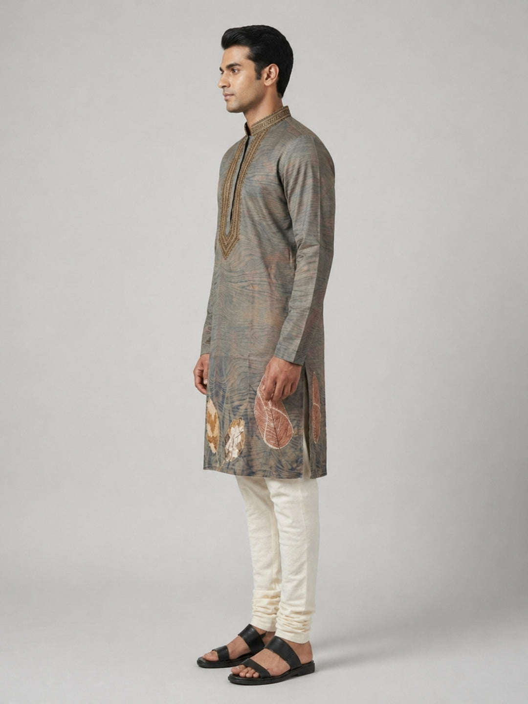 Mehendi   Art Silk  Foil Printed Kurta Set Festive Wear