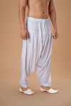 White Rayon Patiyala Plain Bottom