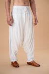 White Georgette Afghani Plain Bottom