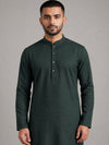 Teal Blue Rayon Plain Self Jaquard Kurta Set for Casual Wear