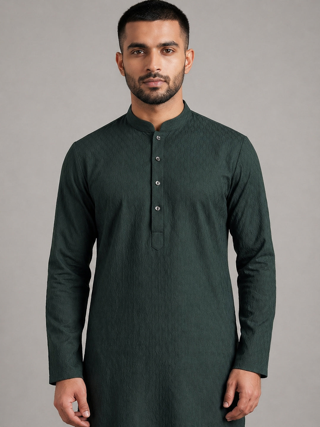Teal Blue Rayon Plain Self Jaquard Kurta Set for Casual Wear