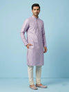Lavender  Art Silk Jaquard Kurta Set Festive Wear