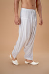 Off White Rayon Patiyala Plain Bottom