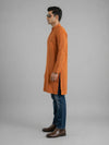 Mustard Art Silk Plain Long Kurta for Casual Wear