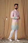 Pink Georgette Sequence and Embroidered Kurta Pyjama