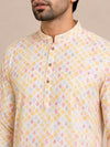 Multi Coloured Linen Printed Short Kurta