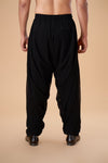 Black Georgette Semi-Afghani Plain Bottom