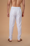 White Cotton Lycra Pant Plain Bottom