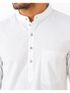 White Plain Cotton Short Kurta