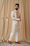 Off White Muslin Mirror and Embroidered Kurta Pyjama