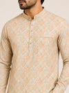 Lemon Yellow Cotton Printed Short Kurta