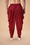 Maroon Cotton Peshawari Plain Bottom