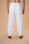 White Georgette Semi-Afghani Plain Bottom