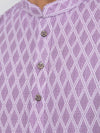 Lavender Linen Printed Short Kurta