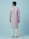 Lavender  Art Silk Jaquard Kurta Set Festive Wear