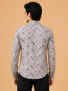 Beige Linen Printed Short Kurta