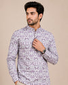 Lavender Linen Printed Short Kurta