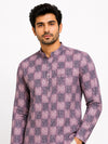 Onion Pink Cotton Printed Short Kurta