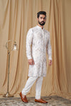 White Georgette Embroidered Kurta Pyjama