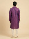 Purple  Art Silk Jaquard Kurta Set Festive Wear