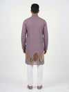 Purple  Art Silk  Foil Printed Kurta Set Festive Wear