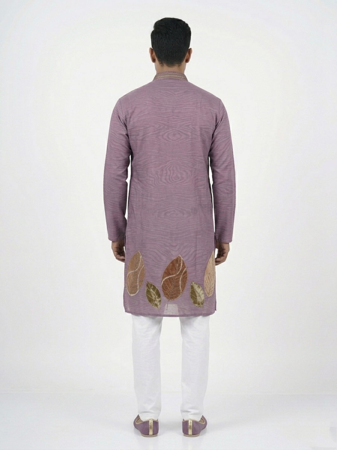 Purple  Art Silk  Foil Printed Kurta Set Festive Wear