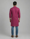 Dark Pink Art Silk Plain Long Kurta for Casual Wear