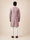 Onion Pink Linen Thread Embroidered Kurta Set for Festive Wear