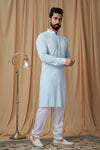 Firozi Georgette Embroidered Kurta Pyjama