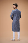 Gray Pure Cotton Self Jaquard Kurta Pyjama