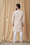 Beige Georgette Embroidered Kurta Pyjama