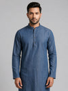 Gray Art Silk Plain Long Kurta for Casual Wear
