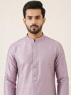 Lavender Art Silk Plain Kurta Set Festive Wear