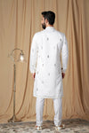 Off White Muslin Mirror and Embroidered Kurta Pyjama