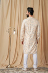 Gold Art Silk Sequence and Embroidered Kurta Pyjama