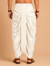 Light Fawn Art Silk Zari Border Dhoti with Dupatta Festive Wear