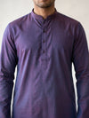 Purple Art Silk Plain Long Kurta for Casual Wear